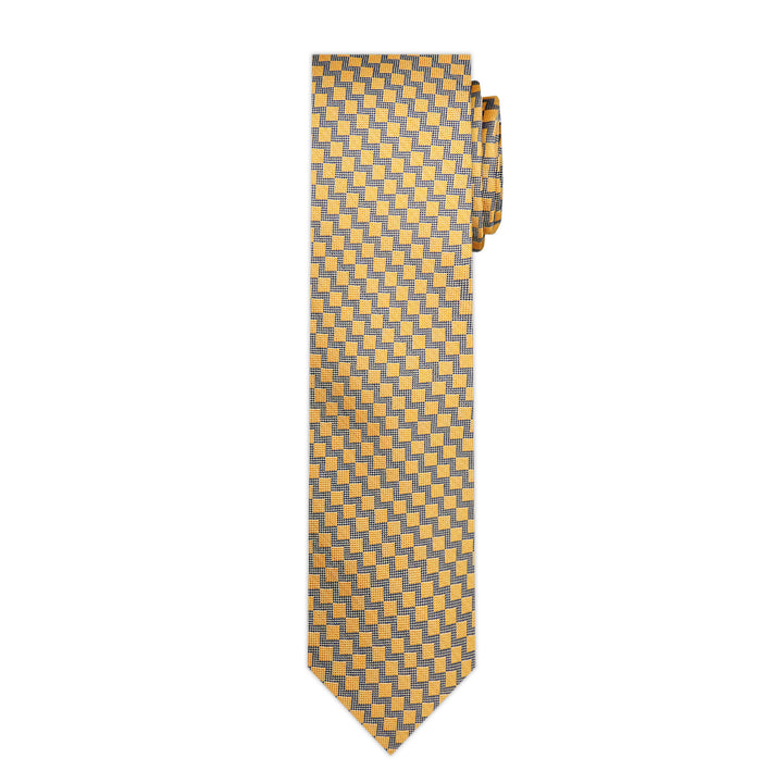 Zig Zag Slim Tie - Yellow