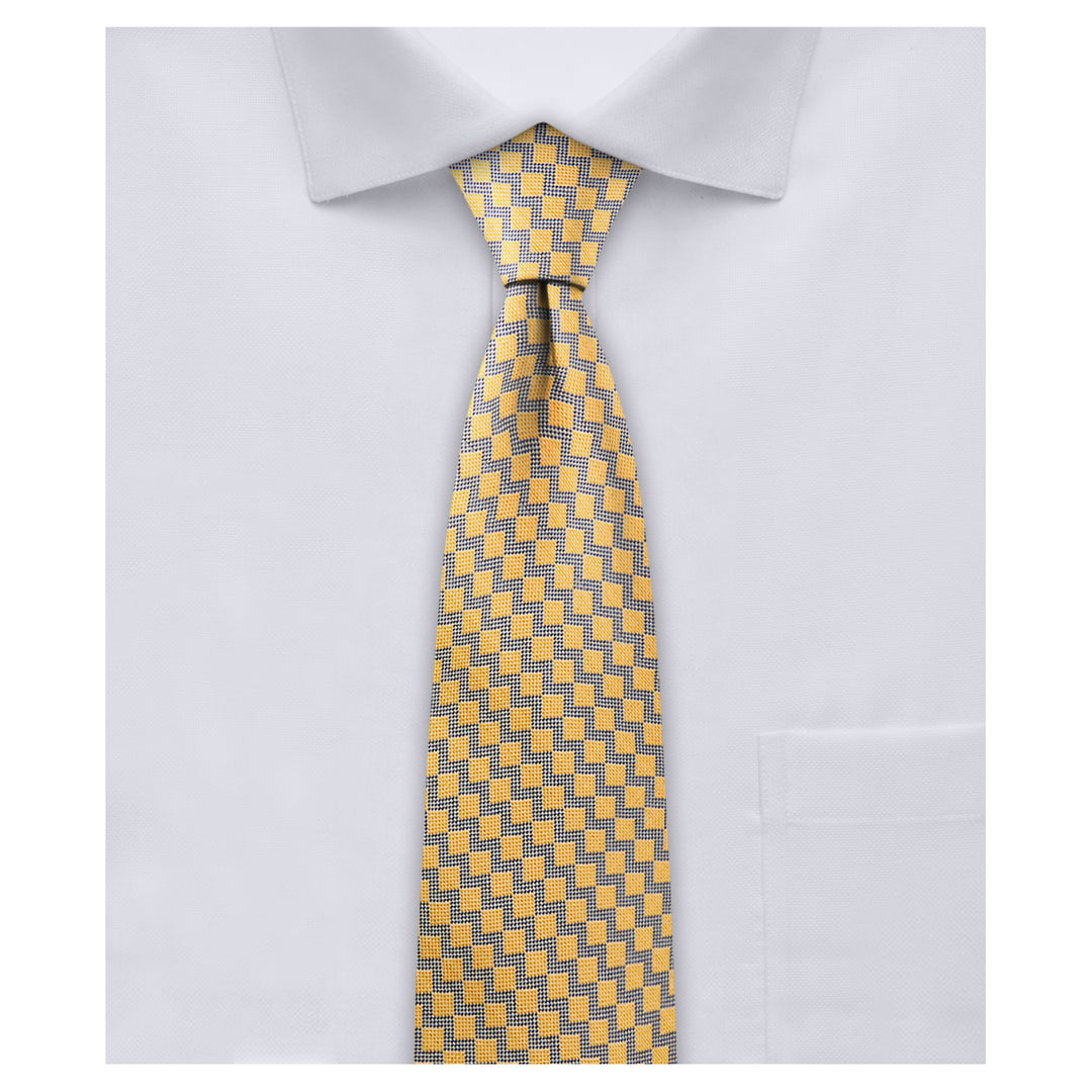 Zig Zag Slim Tie - Yellow