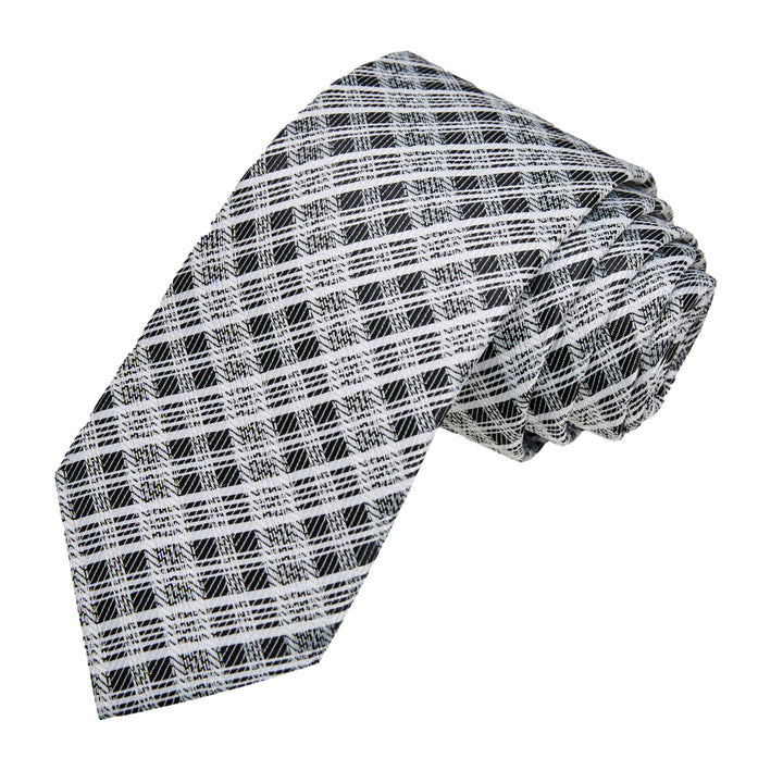 Plaid Slim Tie - Black