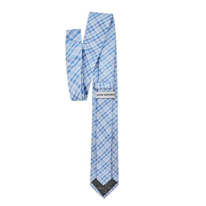 Plaid Slim Tie - Blue