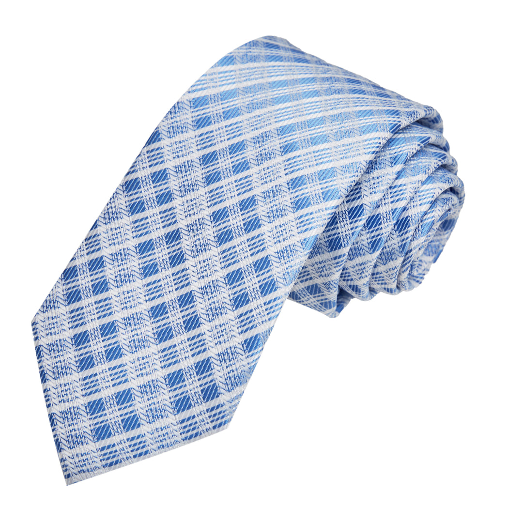 Plaid Slim Tie - Blue