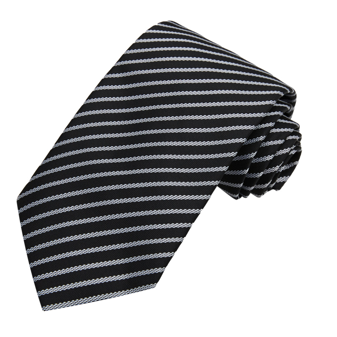 Stripes Tie - Black White
