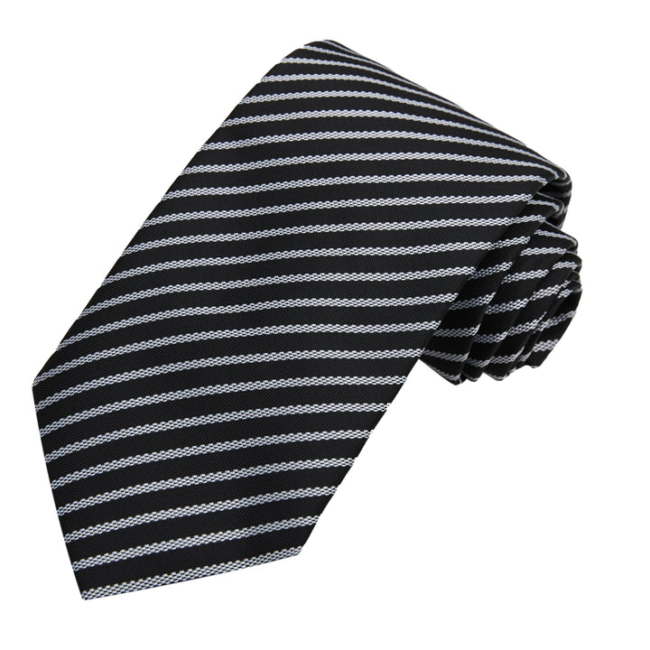 Stripes Tie - Black White