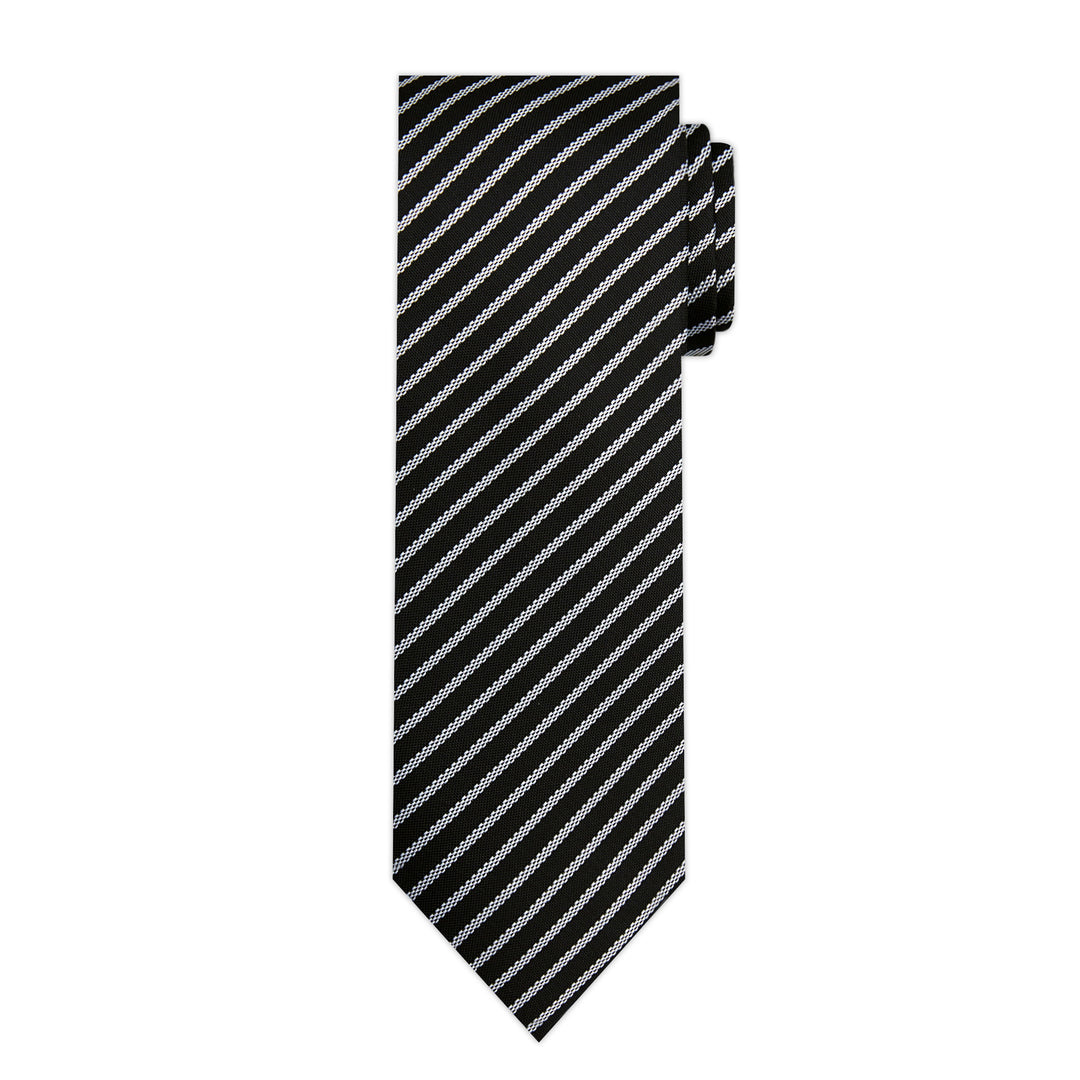Stripes Tie - Black White