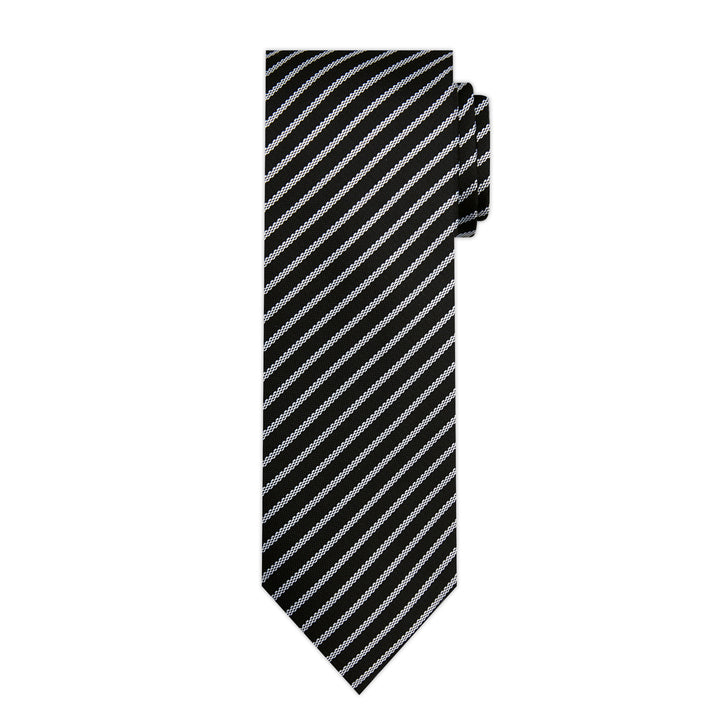 Stripes Tie - Black White