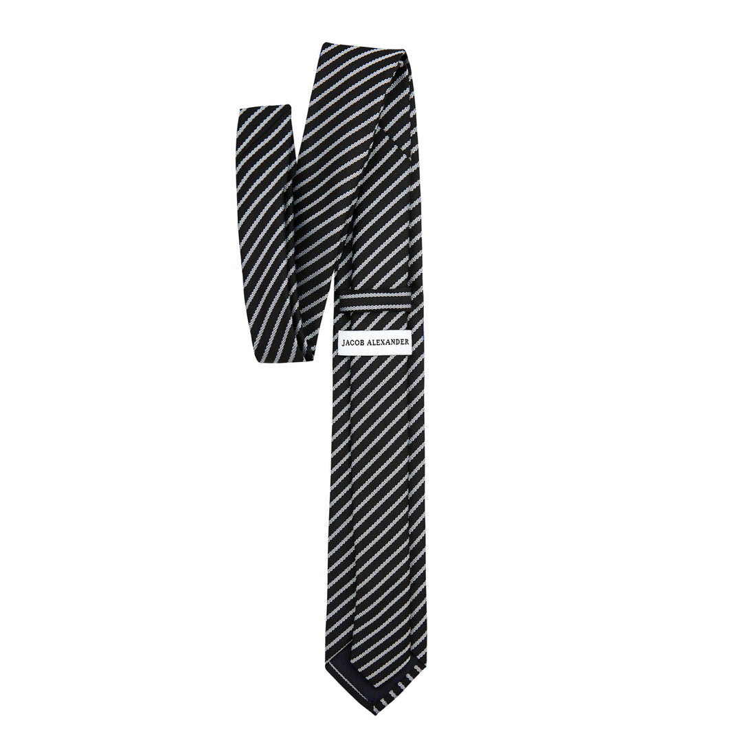 Stripes Slim Tie - Black White