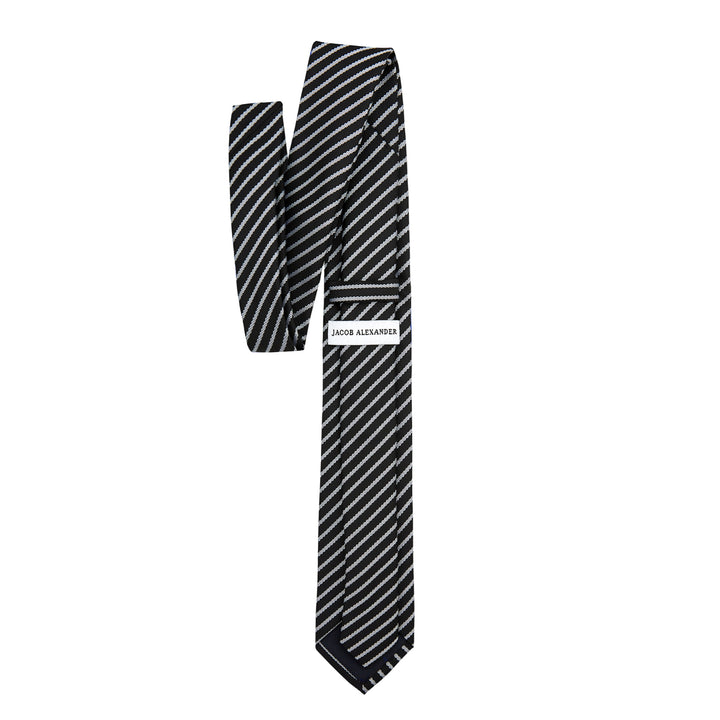 Stripes Slim Tie - Black White