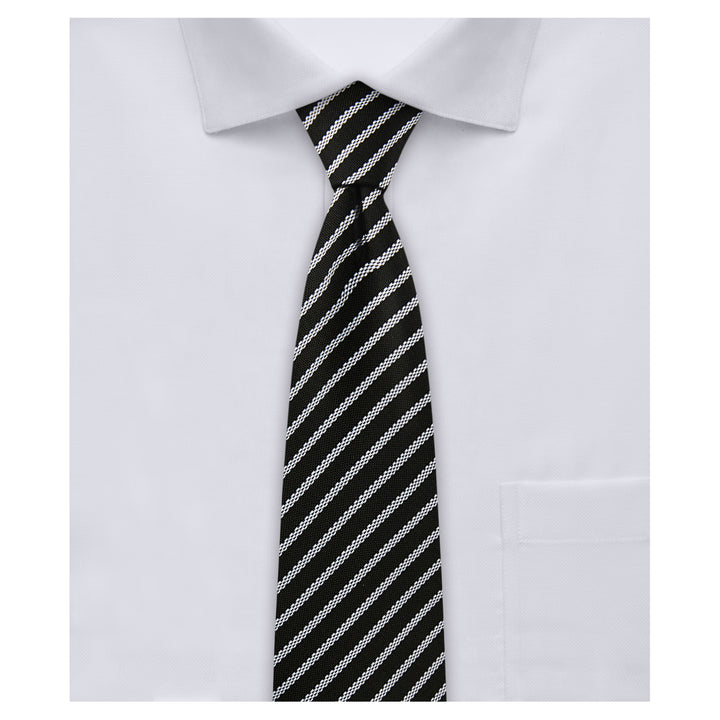 Stripes Slim Tie - Black White