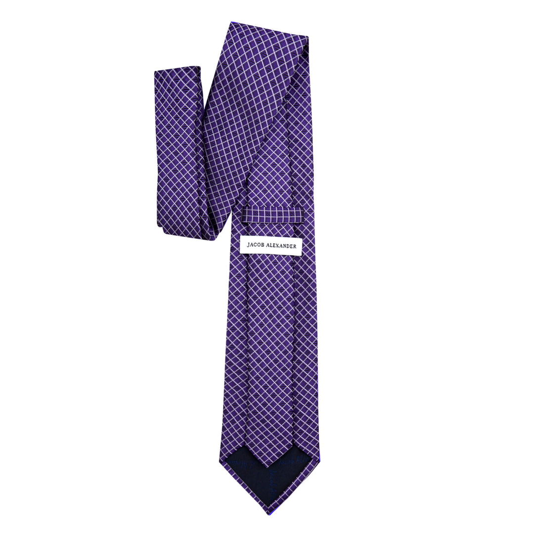 Diamond Grid Tie - Purple