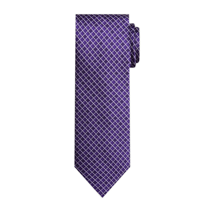 Diamond Grid Tie - Purple