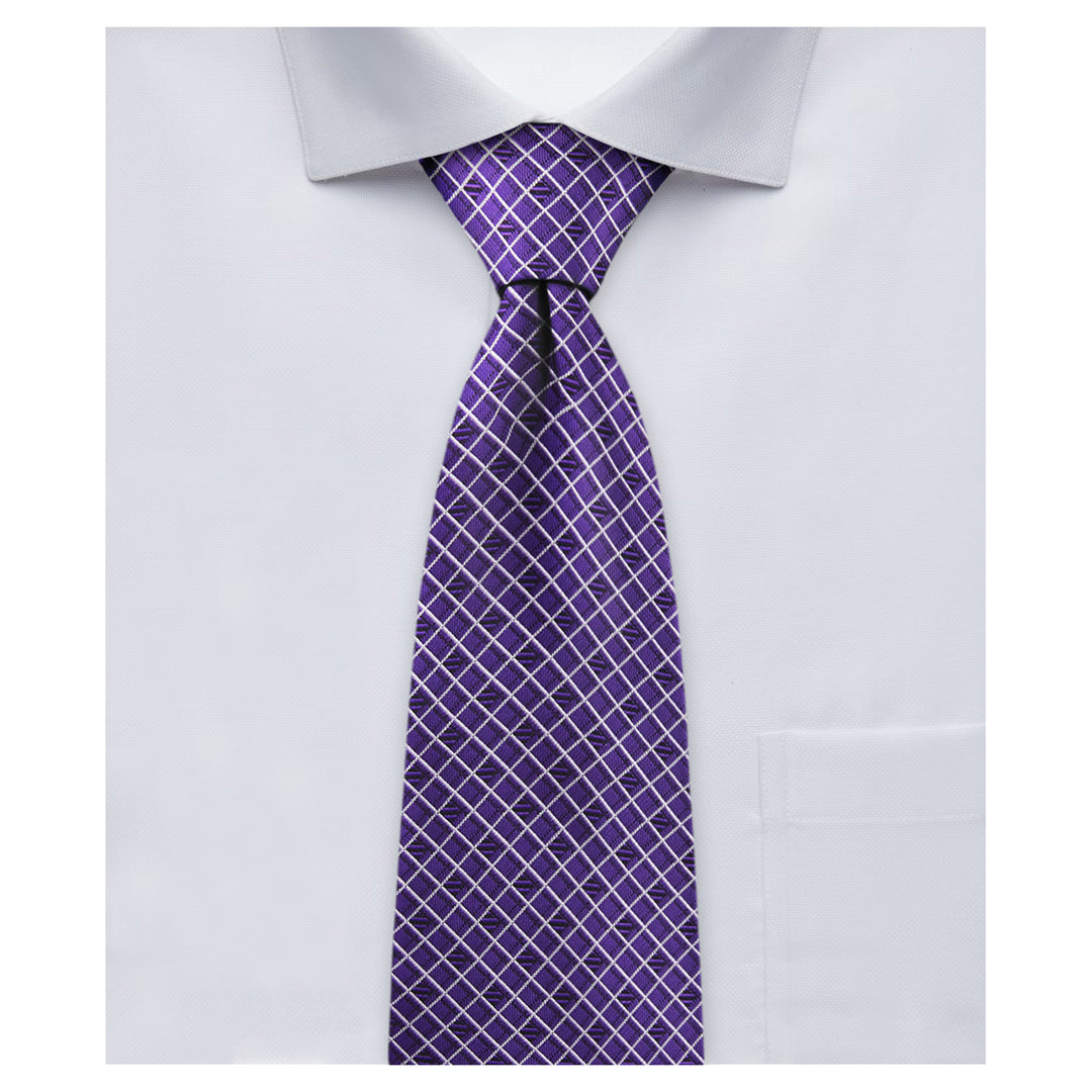 Diamond Grid Tie - Purple