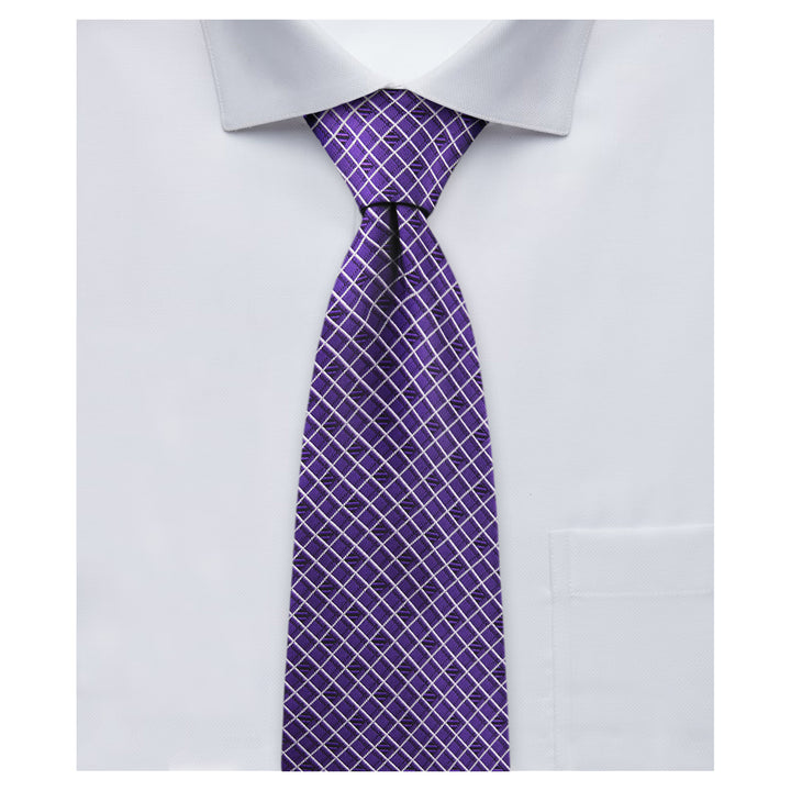 Diamond Grid Tie - Purple