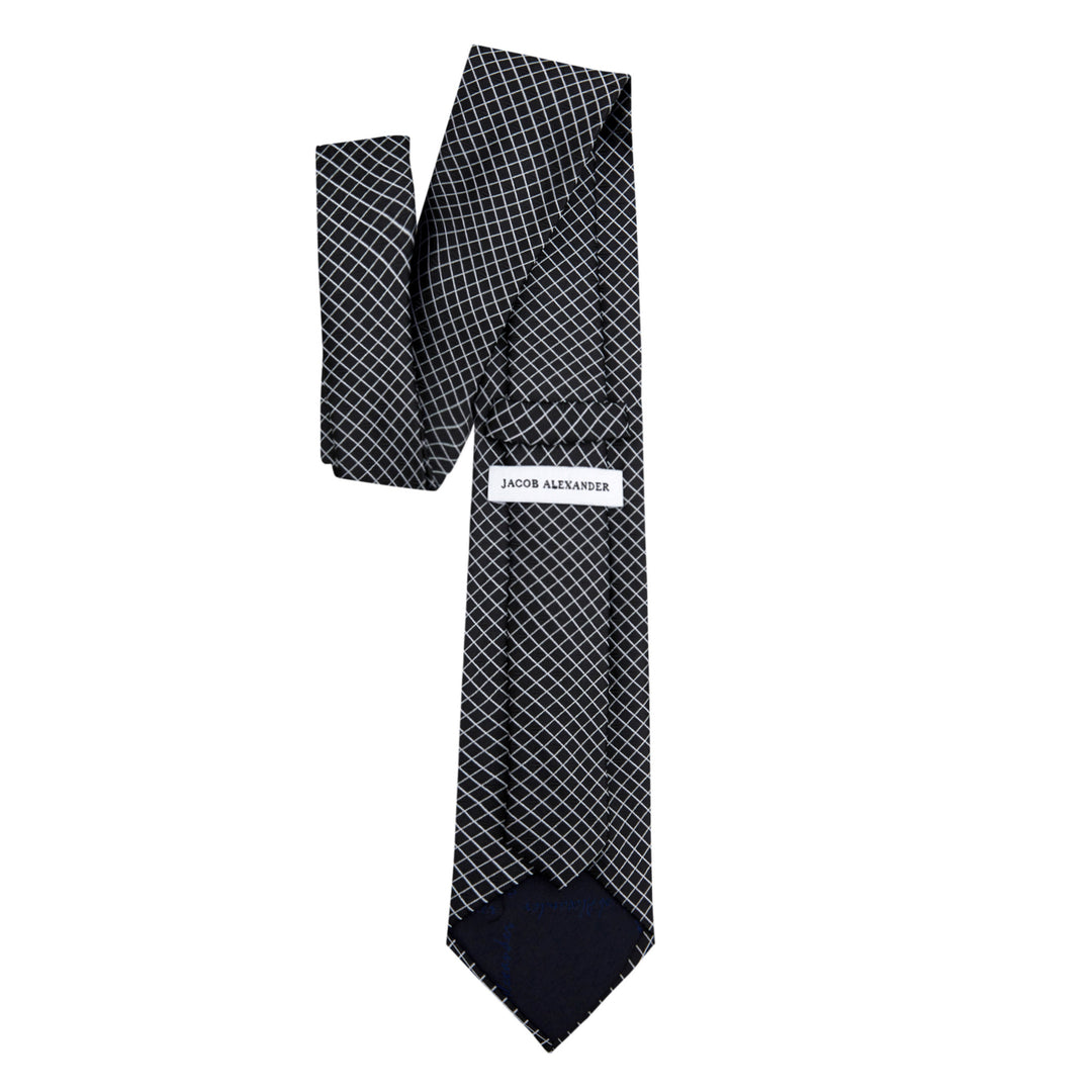 Diamond Grid Tie - Black