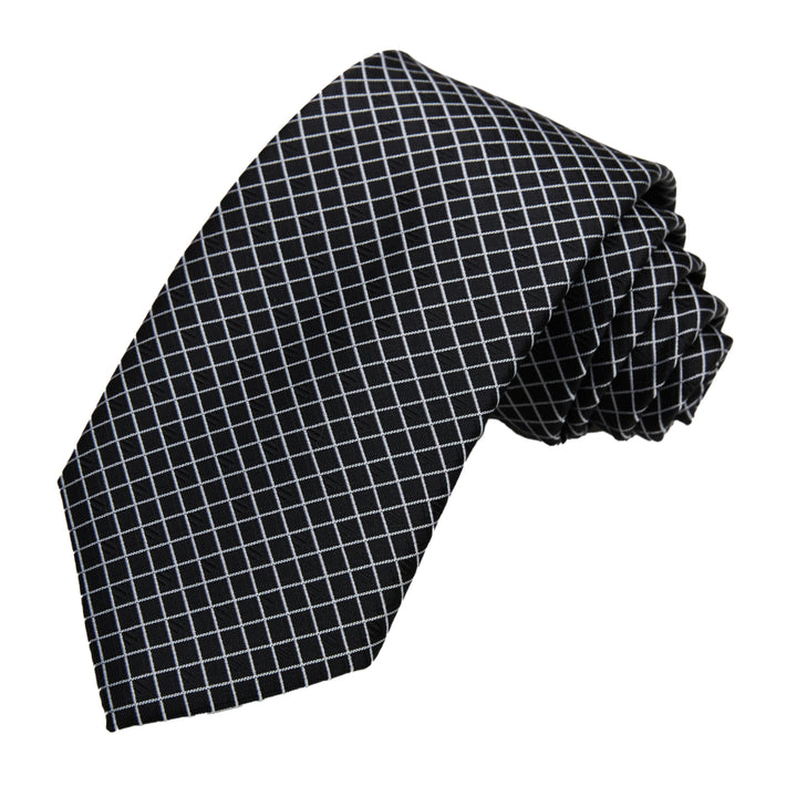Diamond Grid Tie - Black