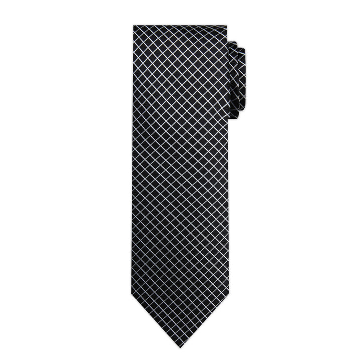 Diamond Grid Tie - Black