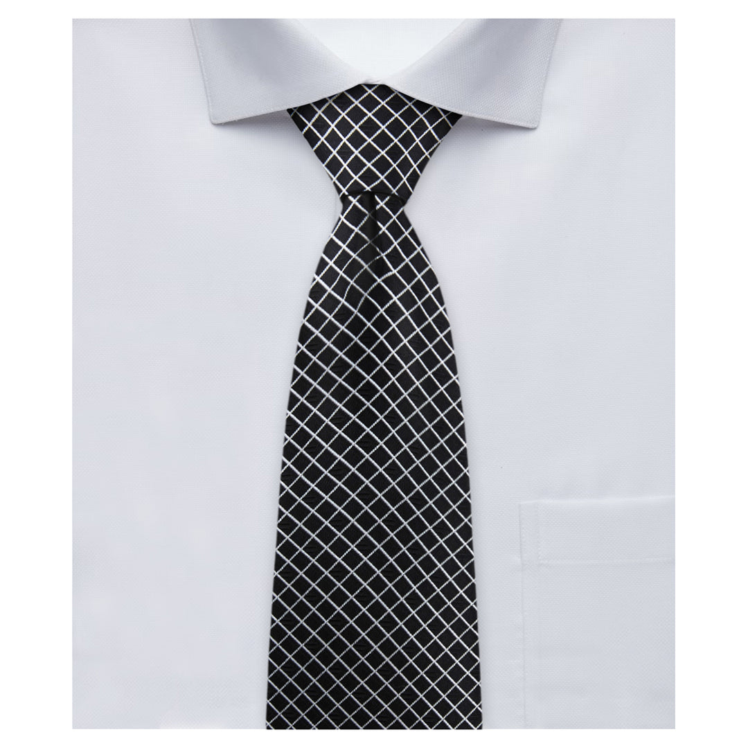 Diamond Grid Tie - Black