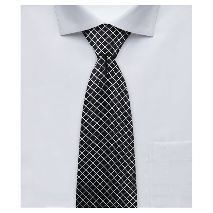 Diamond Grid Tie - Black