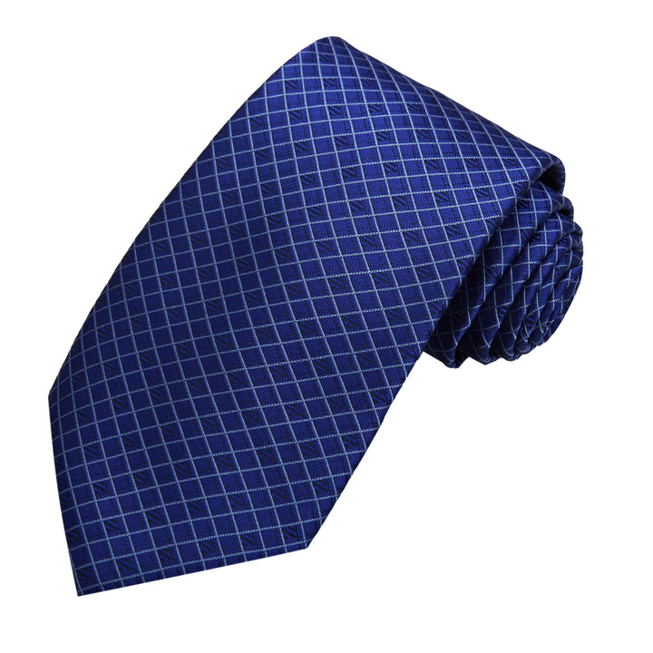 Diamond Grid Tie - Royal Blue