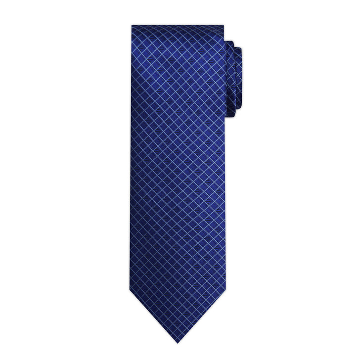 Diamond Grid Tie - Royal Blue