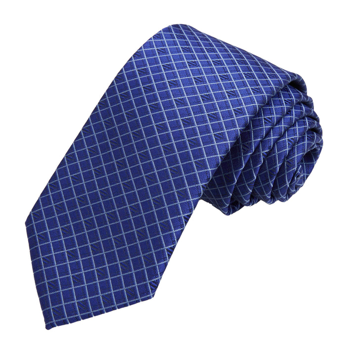 Diamond Grid Slim Tie - Royal Blue
