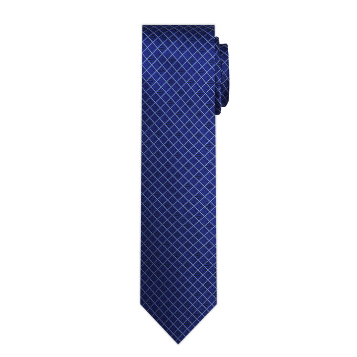 Diamond Grid Slim Tie - Royal Blue