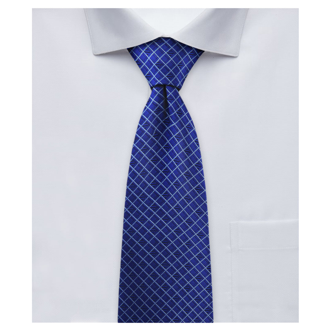 Diamond Grid Tie - Royal Blue