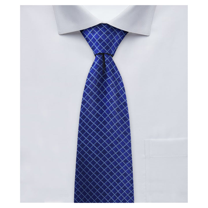 Diamond Grid Tie - Royal Blue