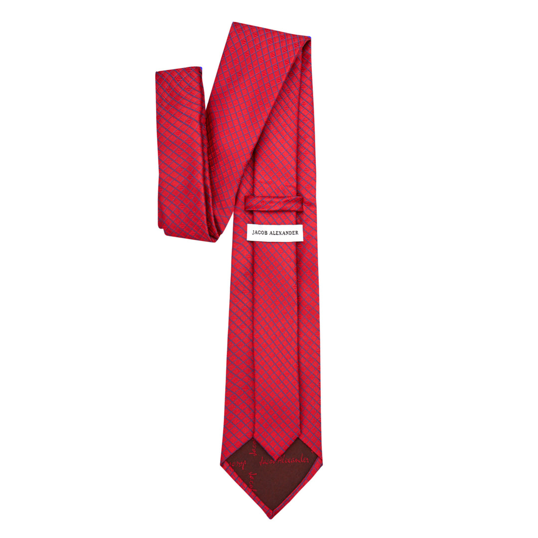 Diamond Grid Tie - Red Blue