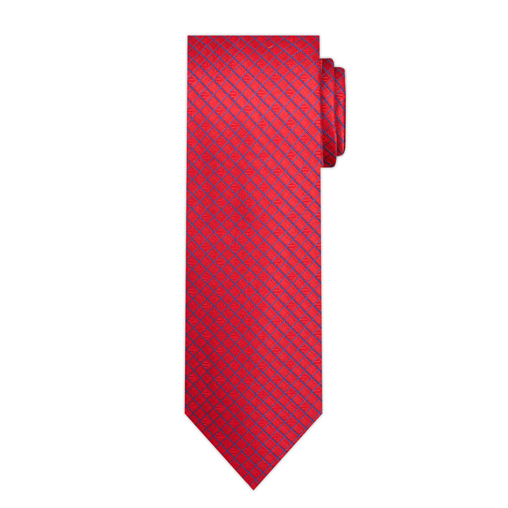 Diamond Grid Tie - Red Blue