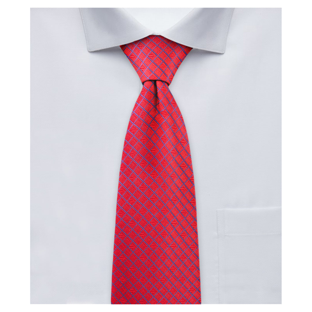 Diamond Grid Tie - Red Blue