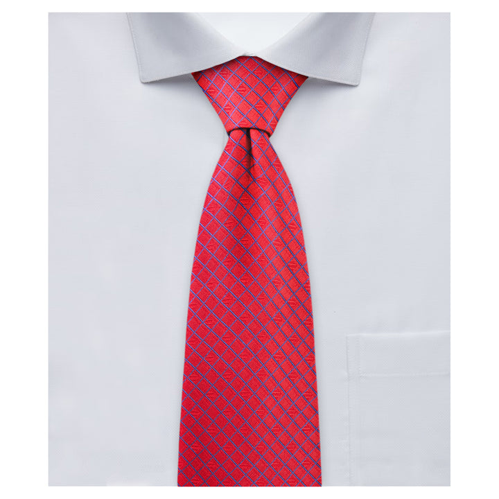 Diamond Grid Tie - Red Blue