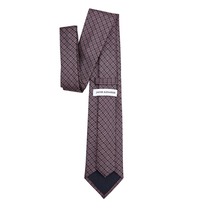 Crossed Lines Tie - Black Pink