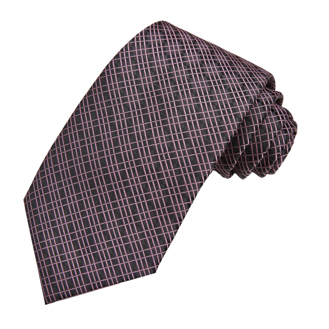 Crossed Lines Tie - Black Pink