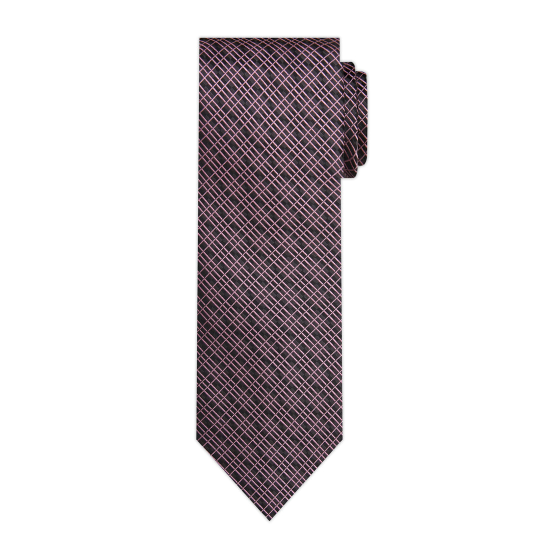 Crossed Lines Tie - Black Pink