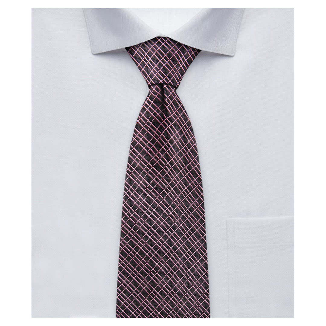 Crossed Lines Tie - Black Pink