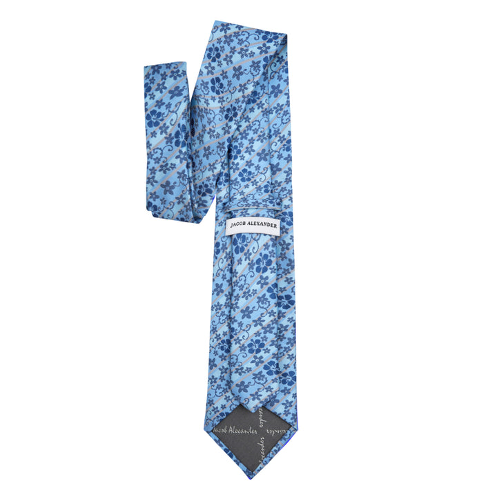 Floral Tie - Blue Taupe