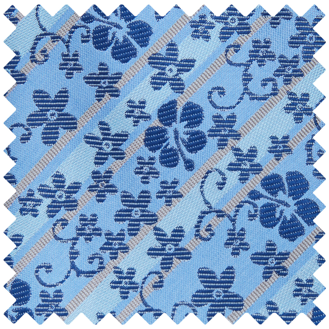 Floral Tie - Blue Taupe