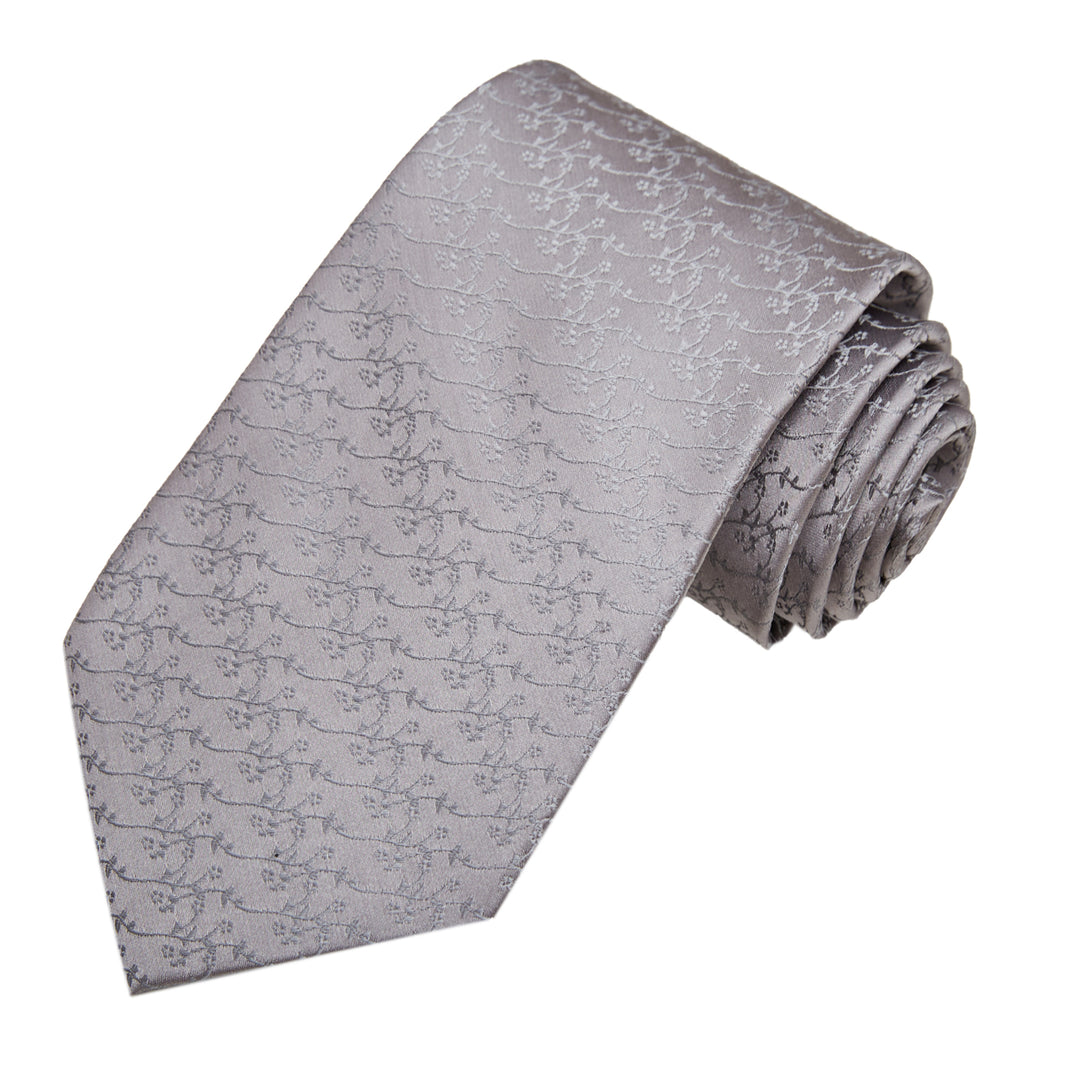 Delicate Vine Tie - Silver Gray