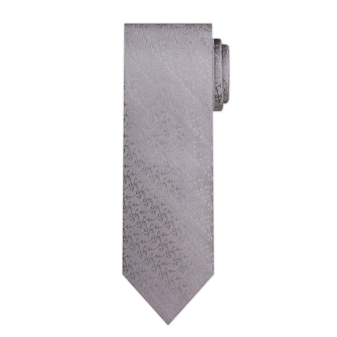 Delicate Vine Tie - Silver Gray