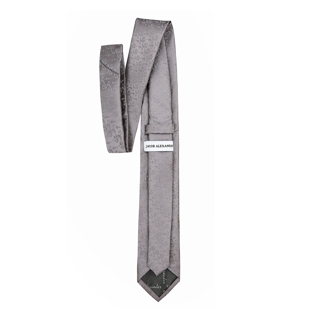 Delicate Vine Slim Tie - Silver Gray