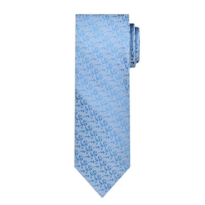 Delicate Vine Tie - Blue