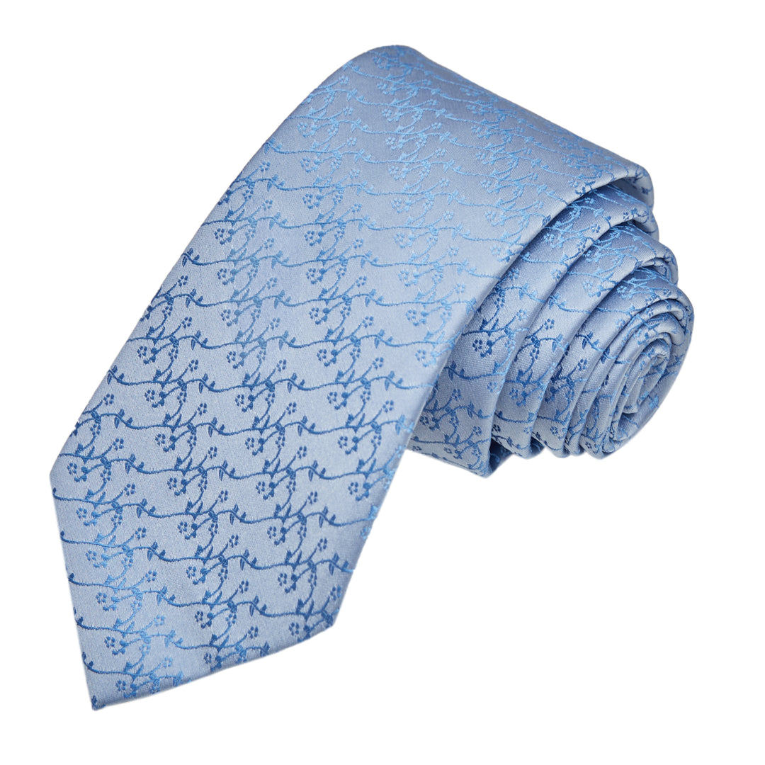 Delicate Vine Slim Tie - Blue