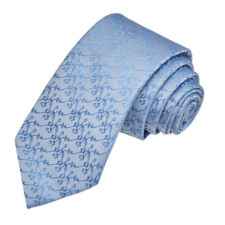 Delicate Vine Slim Tie - Blue