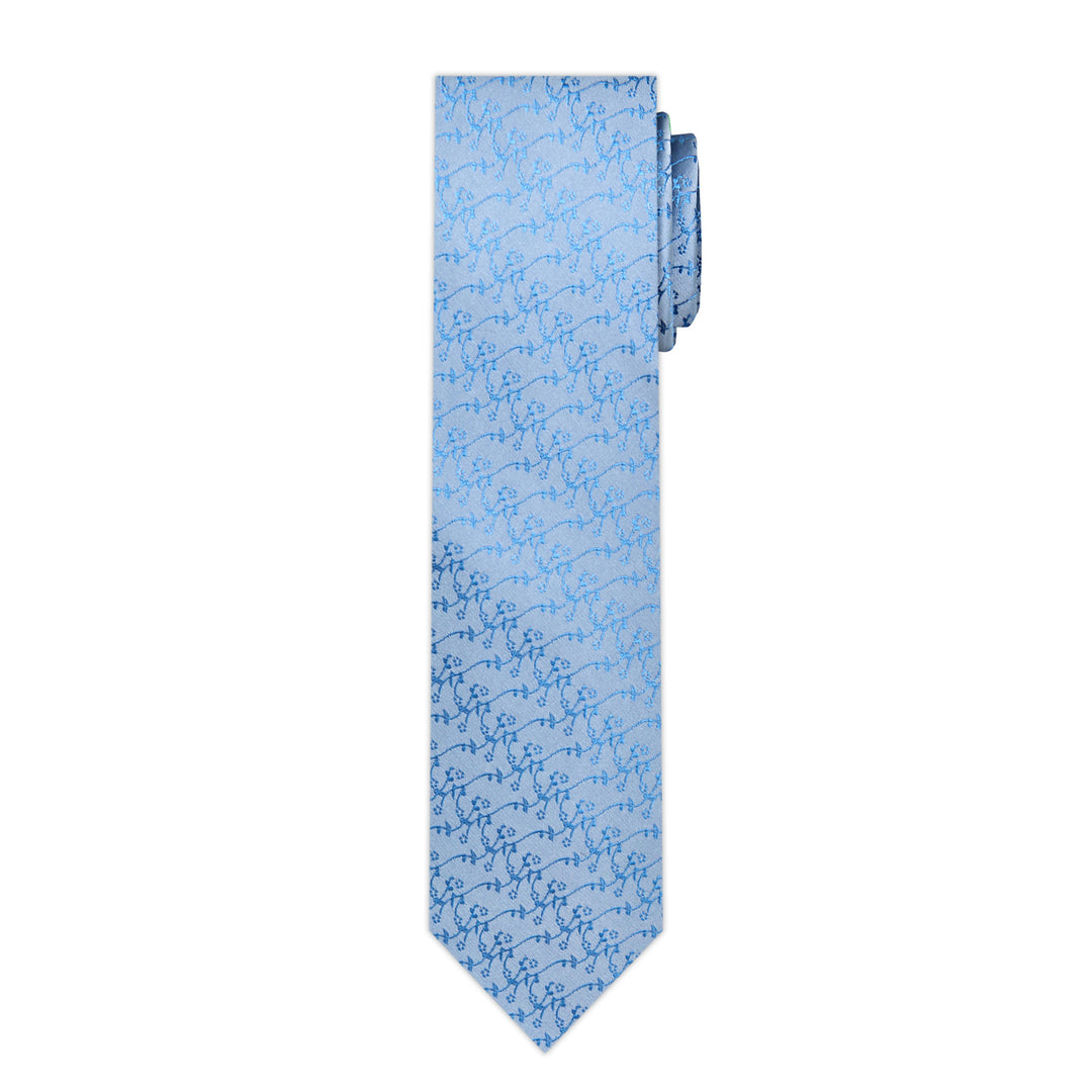 Delicate Vine Slim Tie - Blue
