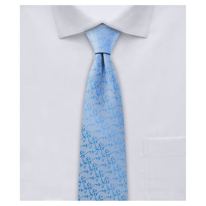 Delicate Vine Slim Tie - Blue