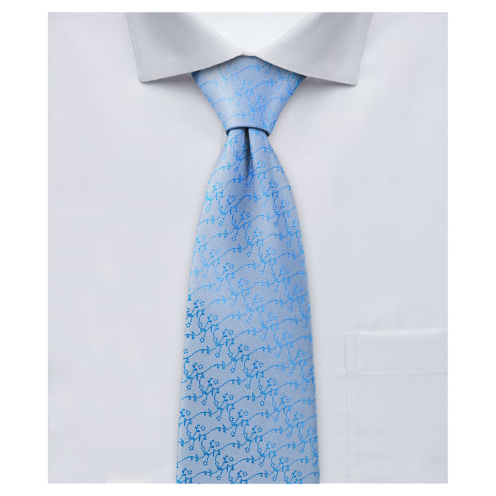 Delicate Vine Tie - Blue