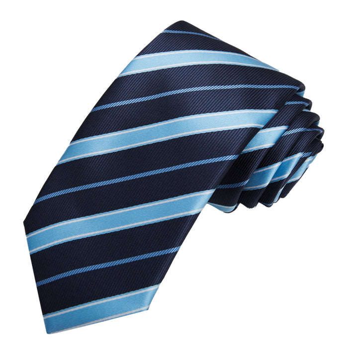Stripes Slim Tie - Light Blue