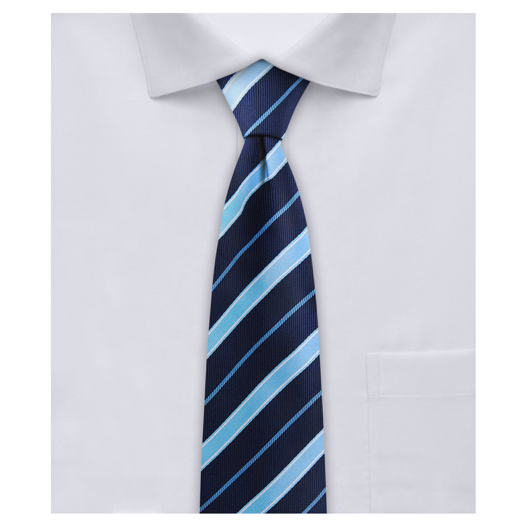 Stripes Slim Tie - Light Blue