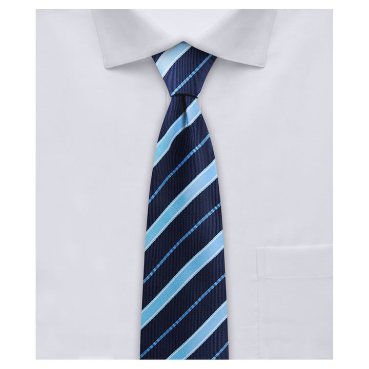 Stripes Slim Tie - Light Blue