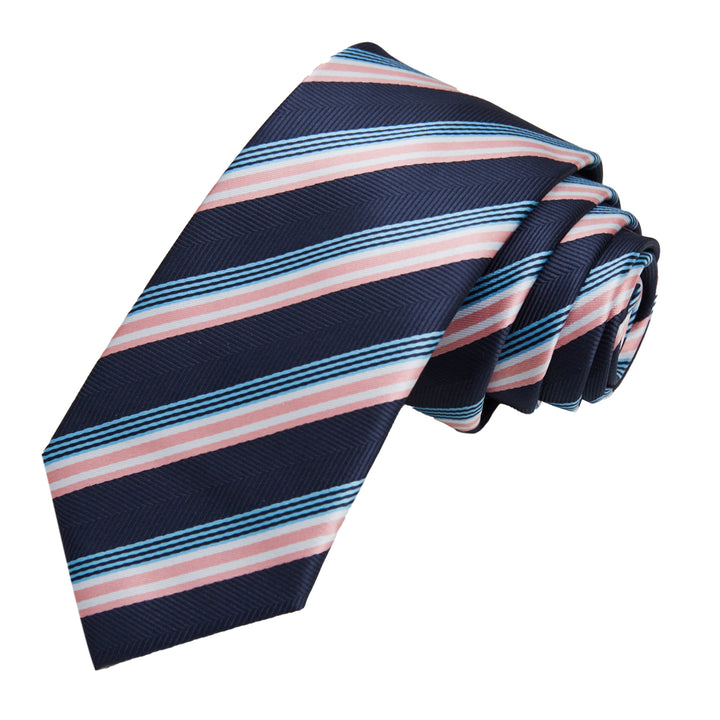 Chevron Stripes Slim Tie - Pink